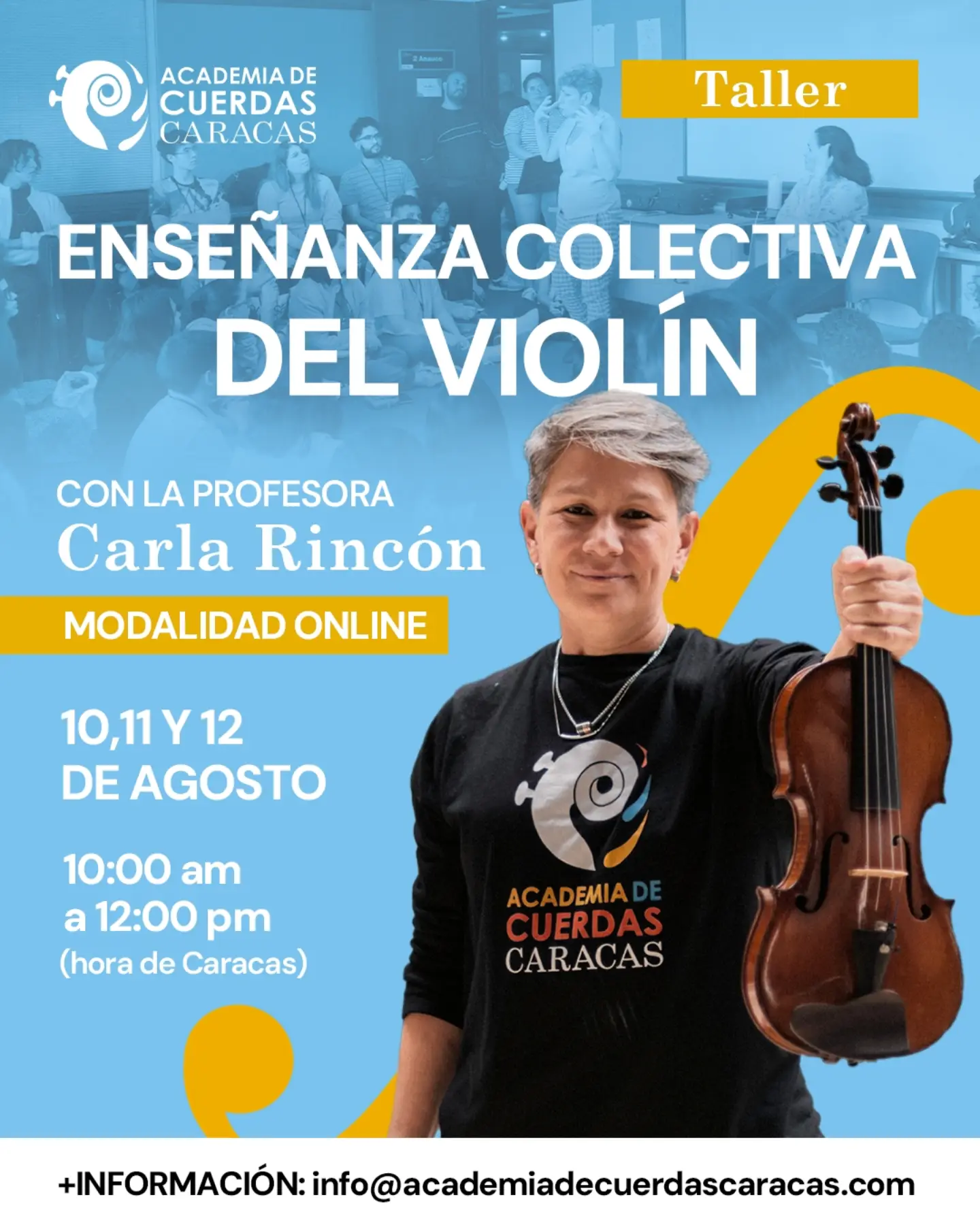 Taller: Enseñanza Colectiva del Violín con Carla Rincón (Modalidad Online)