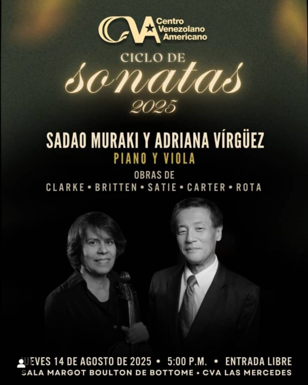 Recital de viola y piano Adriana Virgüez & Sadao Muraki